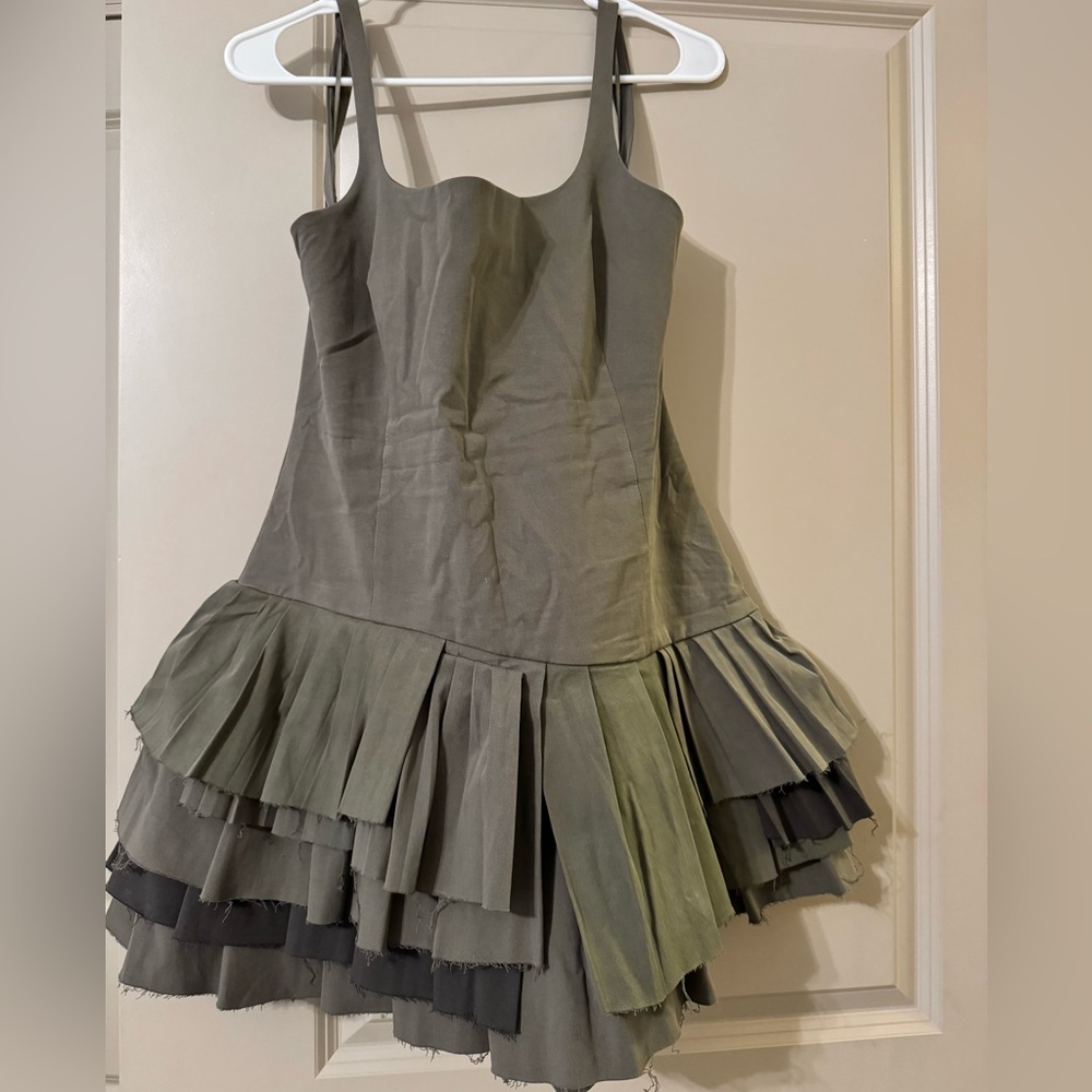 Zara pleated green dress